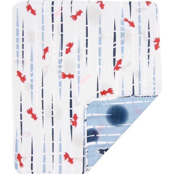 御祝.お返し,引出物,記念品は:くろちく　両面ガーゼハンカチ きんとと縦絞り 42412407