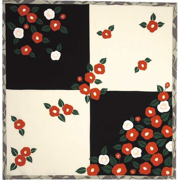 御祝.お返し,引出物,記念品は:ちりめん風呂敷 椿 40406400