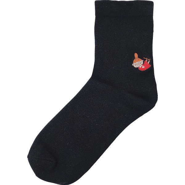 御祝.お返し,引出物,記念品は:ムーミン　ゴムユッタリソックス リトルミイ刺繍 ブラック MNL553001BK