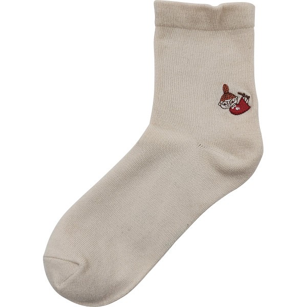 御祝.お返し,引出物,記念品は:ムーミン　ゴムユッタリソックス リトルミイ刺繍 ホワイト MNL553001WH