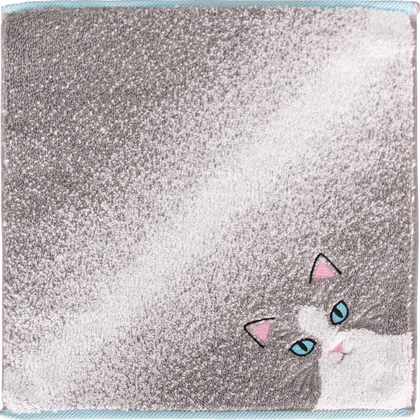 御祝.お返し,引出物,記念品は:Ｕｃｈｉｎｏｋｏ　ｍａｔｅ　毛並みハンカチ ハチワレ UNJ-803