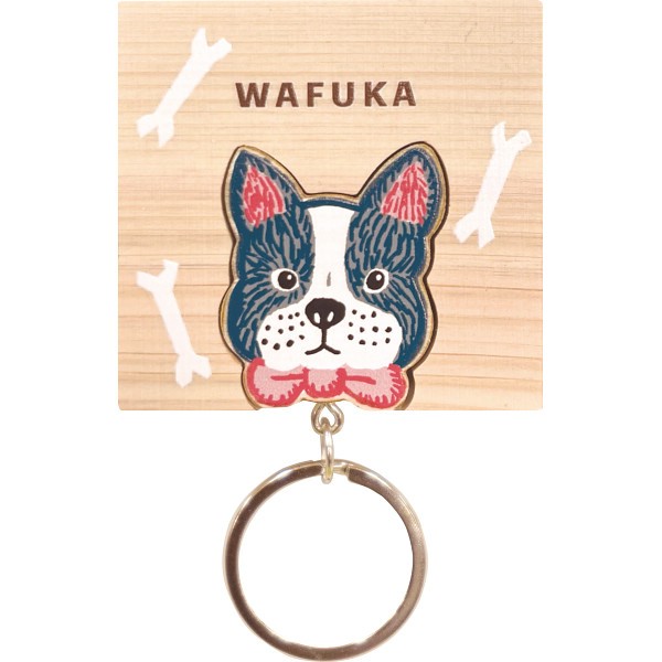 御祝.お返し,引出物,記念品は:ＷＡＦＵＫＡ　Ｈｉｎｏｋｉ　ｋｅｙｒｉｎｇ（ひのきキーリング） フレンチブルドッグ TMK-022