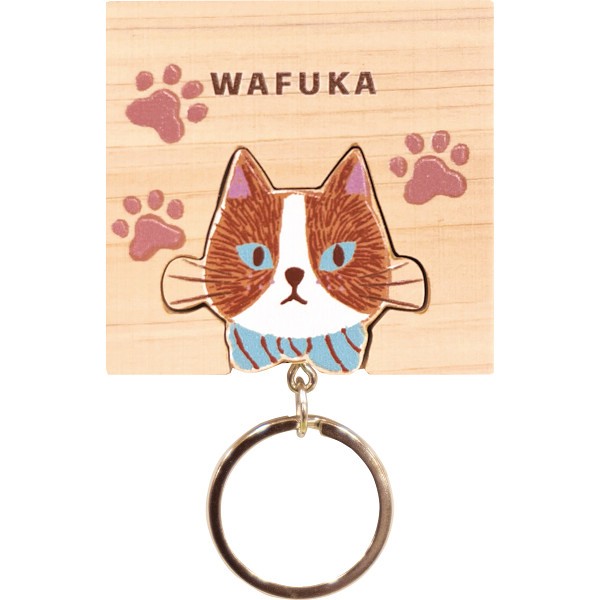 御祝.お返し,引出物,記念品は:ＷＡＦＵＫＡ　Ｈｉｎｏｋｉ　ｋｅｙｒｉｎｇ（ひのきキーリング） ねこ TMK-023