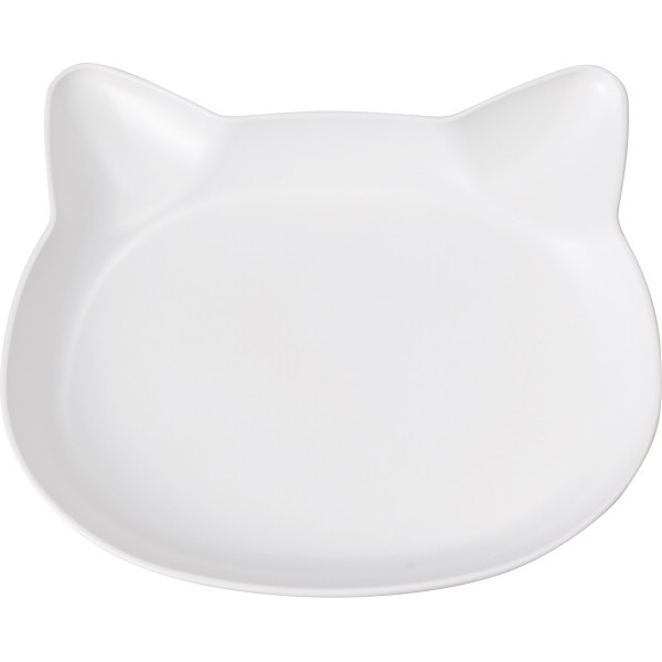 御祝.お返し,引出物,記念品は:キャッテ　ねこ　抗菌ランチプレート　 ホワイト 74715