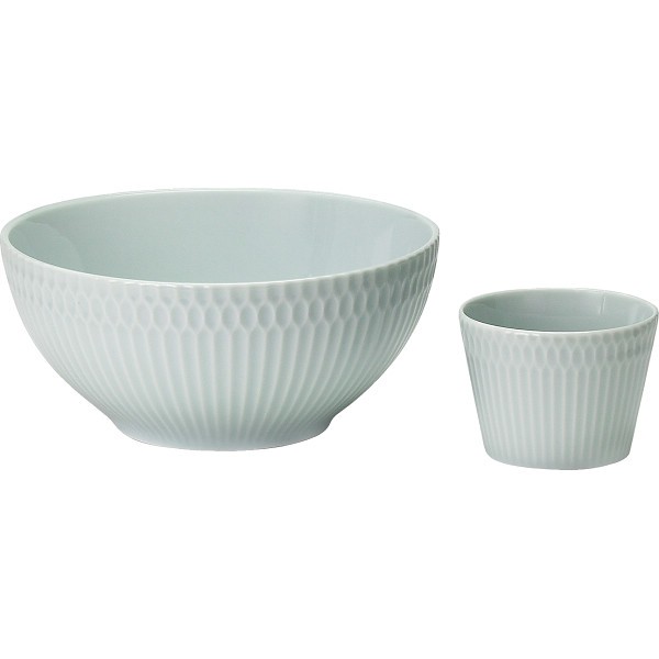 御祝.お返し,引出物,記念品は:小田陶器　さざなみ　爽麺セット ブルーホワイト ODA05-3053A