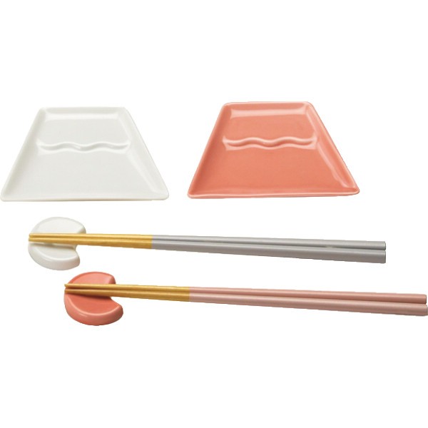 御祝.お返し,引出物,記念品は:小田陶器　ｆｕｊｉ　小皿箸置揃 ODA04-4054C