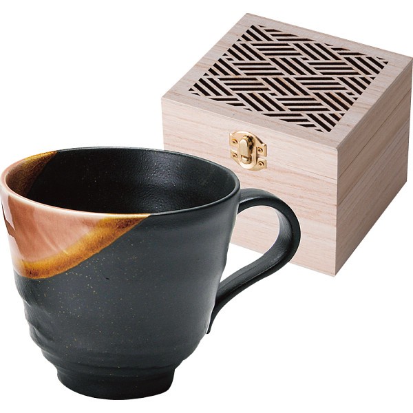 御祝.お返し,引出物,記念品は:釉彩　マグ（木箱入） 赤 YYS-1051A