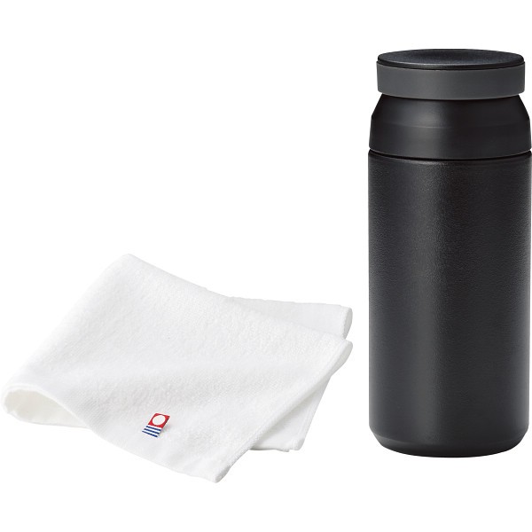 御祝.お返し,引出物,記念品は:アミ—ホーム　ボトル＆タオル ブラック SBｰ1737