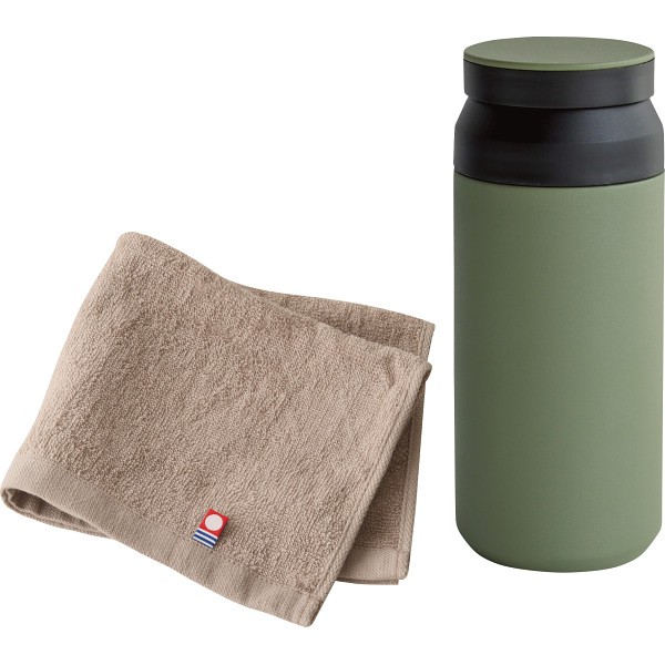 御祝.お返し,引出物,記念品は:アミ—ホーム　ボトル＆タオル オリーブ SB-1739