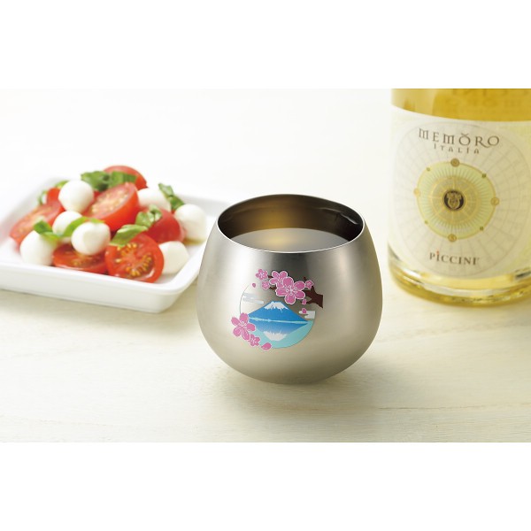 御祝.お返し,引出物,記念品は:燕熟の技　感温スイングタンブラー 桜に富士 EJKS-600