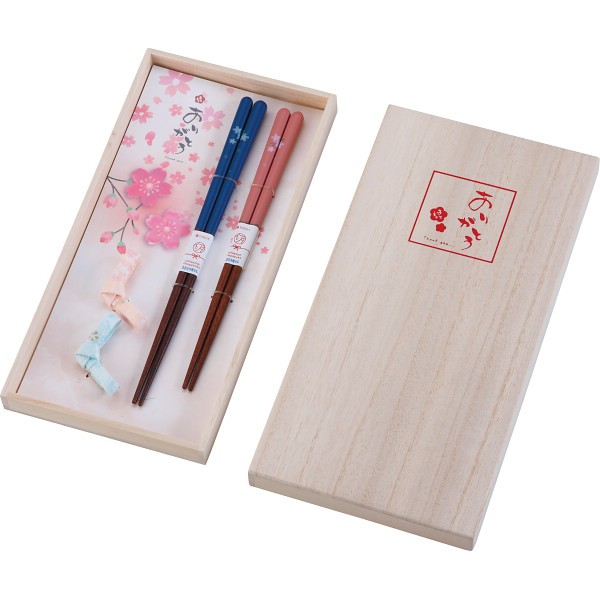 御祝.お返し,引出物,記念品は:箸・箸置セット　ありがとう 63162