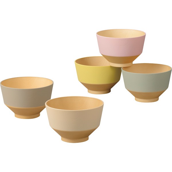 御祝.お返し,引出物,記念品は:日々色　抗菌汁椀　５客セット 17147