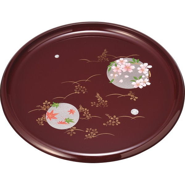 御祝.お返し,引出物,記念品は:紀州塗　円華　８寸　信貴丸盆 2204093