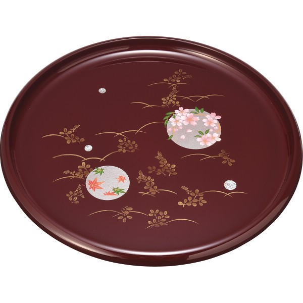 御祝.お返し,引出物,記念品は:紀州塗　円華　１０寸　信貴丸盆 2204094