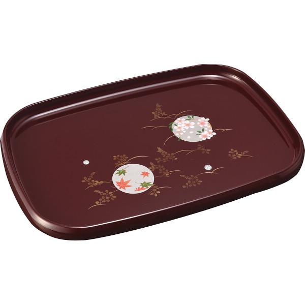 御祝.お返し,引出物,記念品は:紀州塗　円華　１３寸　信貴長手盆 2204096