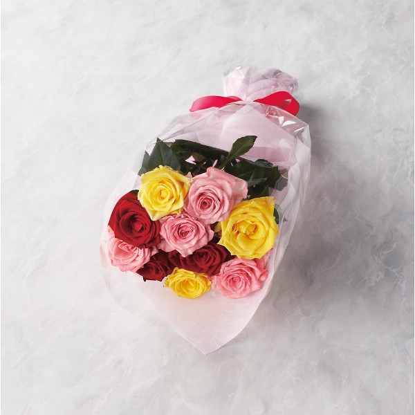 御祝.お返し,引出物,記念品は:バラの花束　１０本から１５本までのお申し込み ミックス 19MX10-15