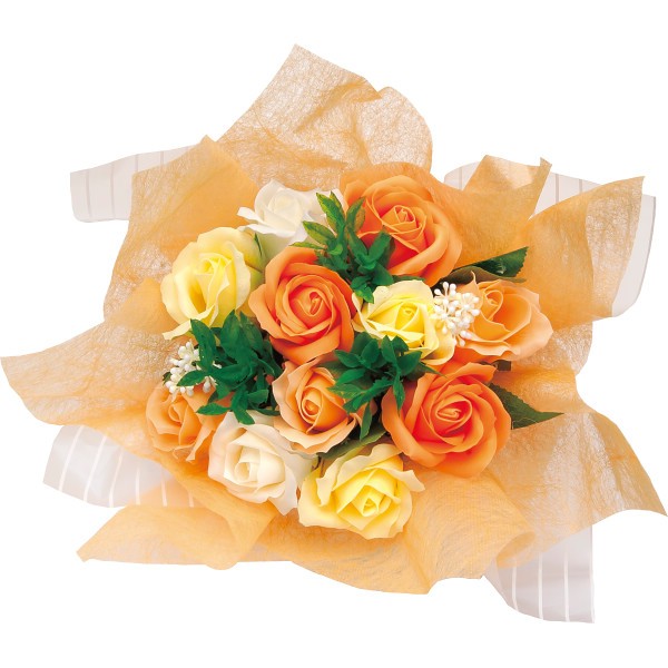 御祝.お返し,引出物,記念品は:スカーレットブーケ（ソープフラワー） オレンジ FDC2NSCO