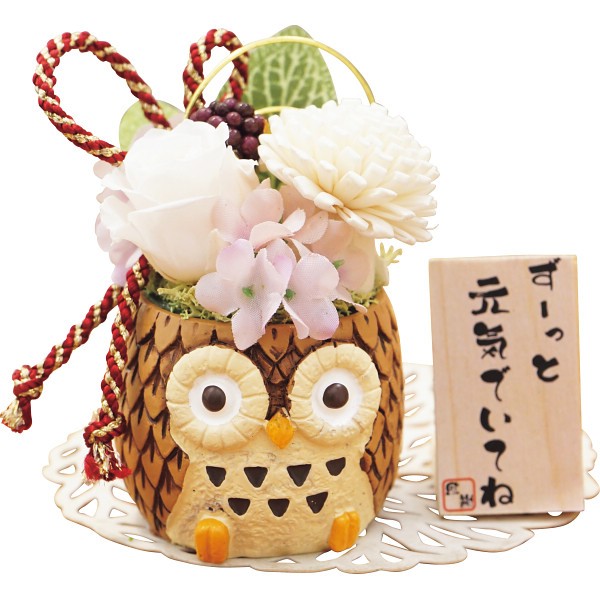 御祝.お返し,引出物,記念品は:長寿福ろう（プリザーブドフラワー） ホワイト 23CH2WT