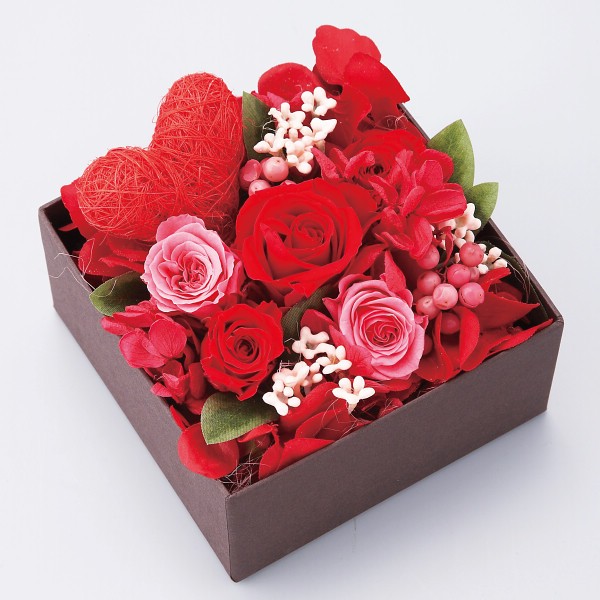 御祝.お返し,引出物,記念品は:ボックスフラワーアレンジメント（ミッキー＆ミニー） 2022DO-004SH