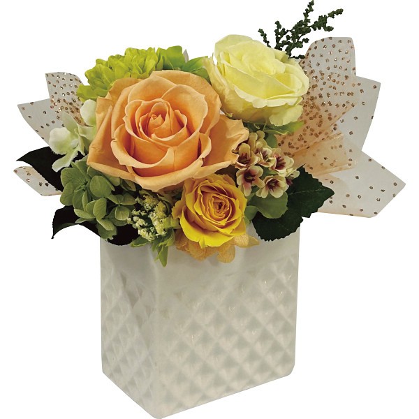 御祝.お返し,引出物,記念品は:ブリリアント（プリザーブドフラワー） オレンジ bc-13572-OR