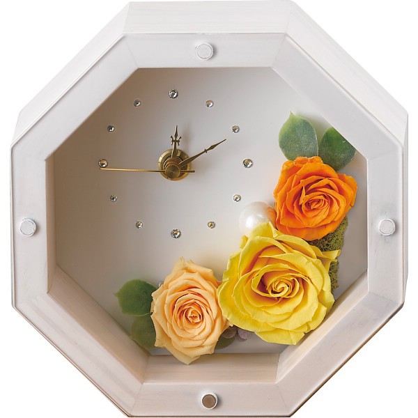 御祝.お返し,引出物,記念品は:ＭＯＬＹ　アンティークホワイト（プリザーブドフラワー） イエロー 1598411