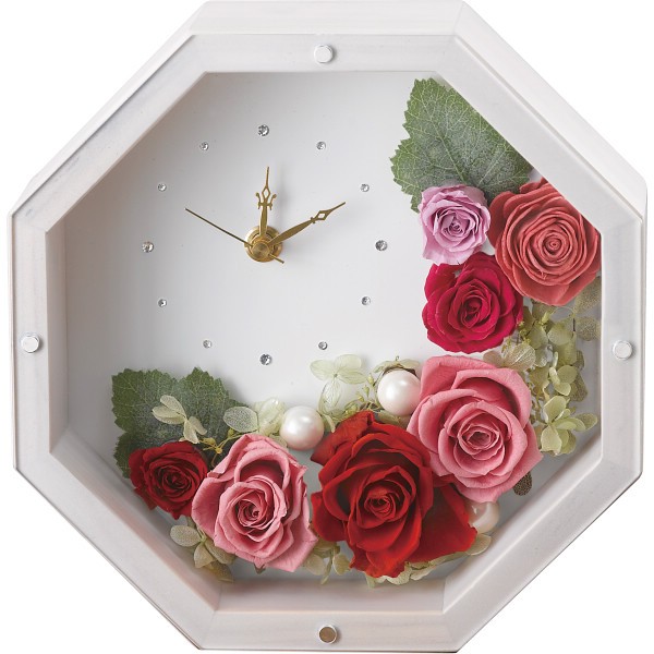 御祝.お返し,引出物,記念品は:ＬＯＬＹ　アンティークホワイト（プリザーブドフラワー）（お名入れ） レッド 1712328