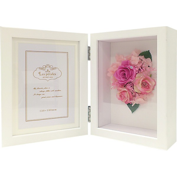 御祝.お返し,引出物,記念品は:レ・ペタルフォトフレーム（プリザ・造花） ピンク 1000047037