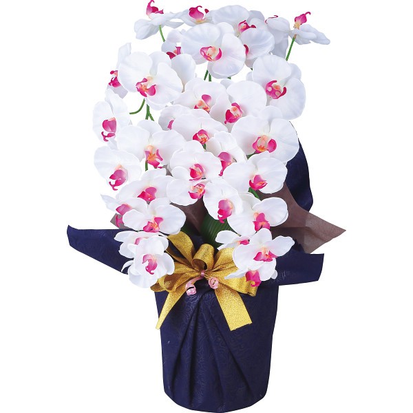 御祝.お返し,引出物,記念品は:アーティフィシャルフラワー　大輪　３本立胡蝶蘭 ホワイトビューティー ncr-24019-3-wb