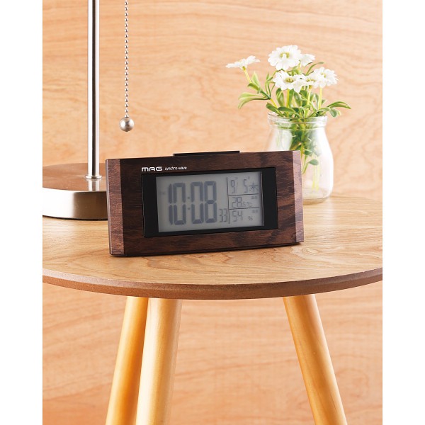 御祝.お返し,引出物,記念品は:ＭＡＧ　デジタル電波目覚まし時計　ウッドライン ブラウン T-743BR-Z
