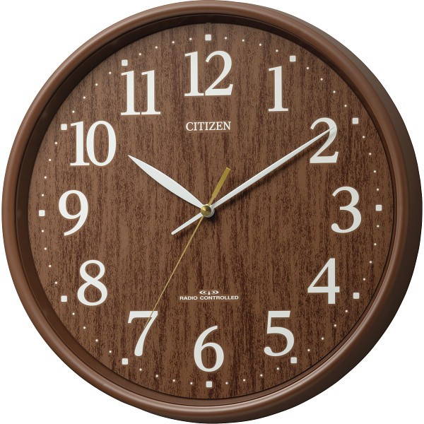 御祝.お返し,引出物,記念品は:シチズン　木目調電波掛時計 茶色 8MY569-006