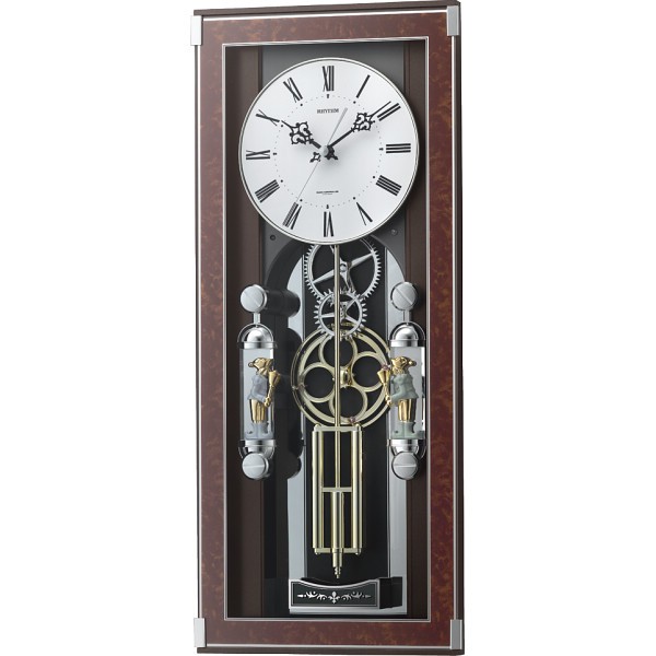 御祝.お返し,引出物,記念品は:リズム　メロディ電波からくり掛時計（３０曲入） 4MN535SR23