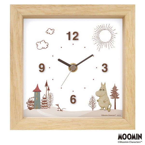御祝.お返し,引出物,記念品は:ムーミン　ウッドパーツクロック卓上 ナチュラル 137656