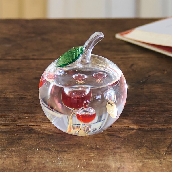 御祝.お返し,引出物,記念品は:ガラスフロート温度計　りんご 333-218