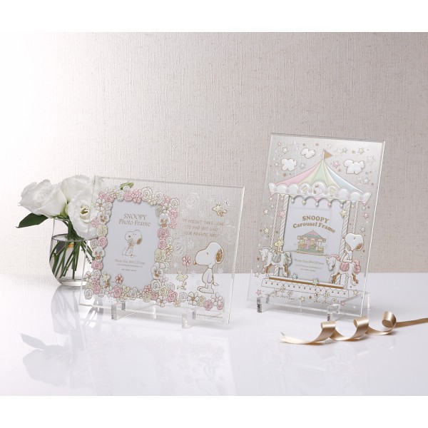 御祝.お返し,引出物,記念品は:スヌーピー　グラスフレーム フラワー 1000102489