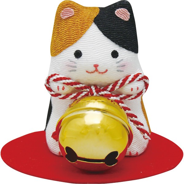 御祝.お返し,引出物,記念品は:リュウコドウ　福かかえ鈴 猫 40-935A