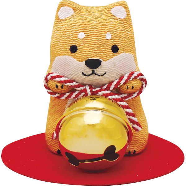 御祝.お返し,引出物,記念品は:リュウコドウ　福かかえ鈴 柴犬 40-935B