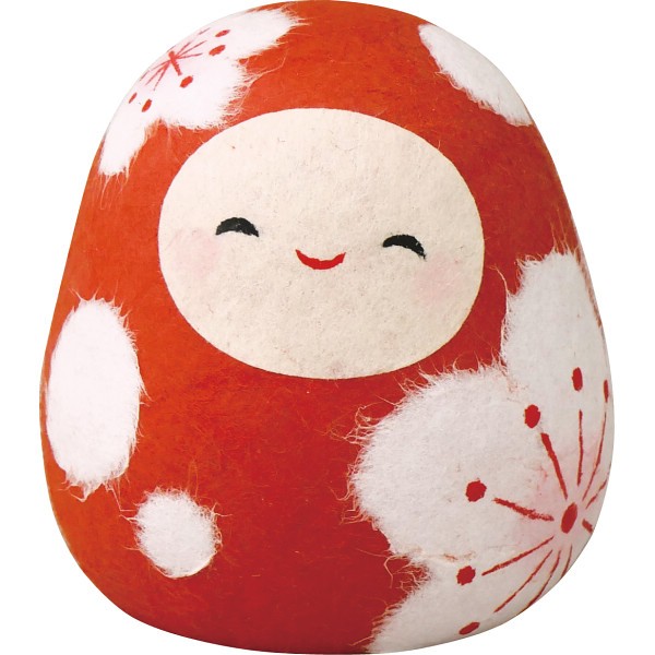 御祝.お返し,引出物,記念品は:リュウコドウ　ちぎり和紙花笑みだるま 赤 6-1073A