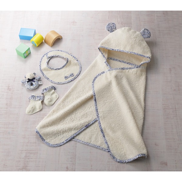 御祝.お返し,引出物,記念品は:リバティプリント使用・ベビーミニギフト３点セット ネイビー 383409