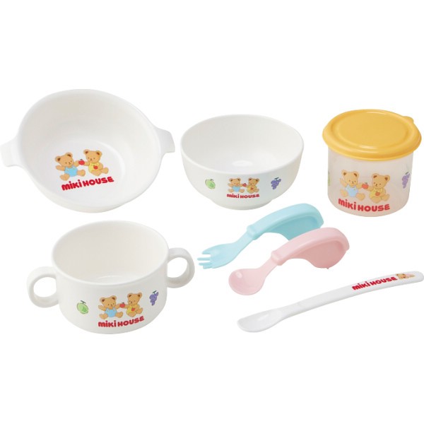 御祝.お返し,引出物,記念品は:ミキハウス　テーブルウェアセット 46-7154-685