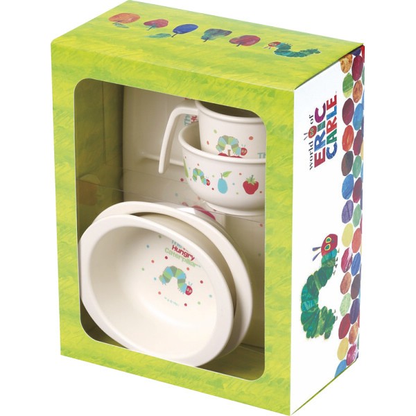 御祝.お返し,引出物,記念品は:はらぺこあおむし　ベビー食器セット XP100Gﾊﾗﾍﾟｺｱｵﾑｼ