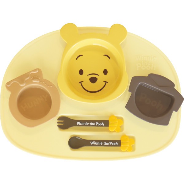 御祝.お返し,引出物,記念品は:アイコンランチプレート くまのプーさん×イエロー 307108