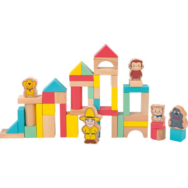 御祝.お返し,引出物,記念品は:おさるのジョージ　つみきセット（５０ピース） 1777067