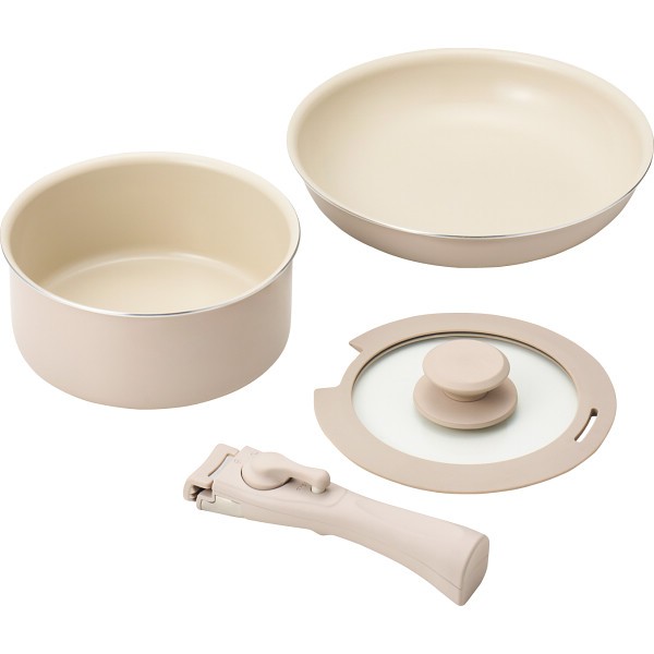 御祝.お返し,引出物,記念品は:マジクック　セラミック加工　ＩＨ対応着脱ハンドルフライパン４点セット KKW-04