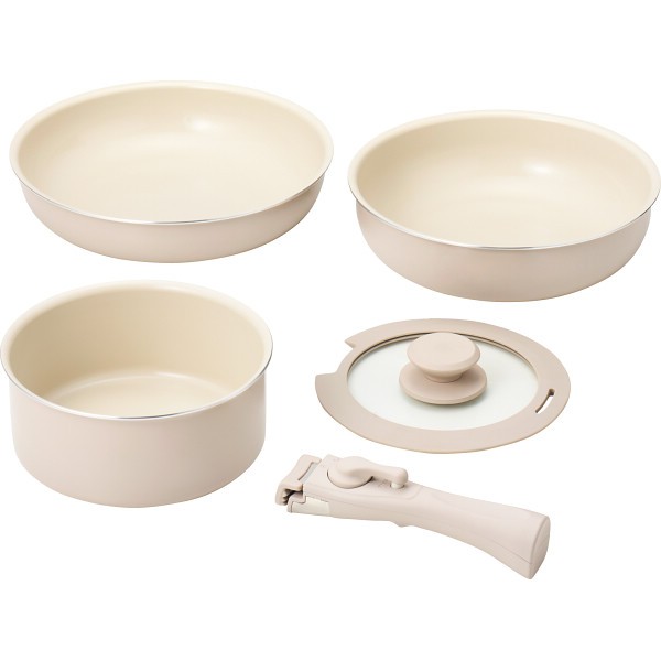 御祝.お返し,引出物,記念品は:マジクック　セラミック加工　ＩＨ対応着脱ハンドルフライパン５点セット KKW-05