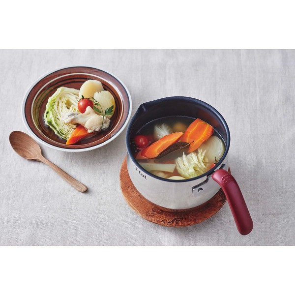 御祝.お返し,引出物,記念品は:ティファール　オプティスペース　ＩＨステンレスマルチポット（１６ｃｍ） ルージュ G74783