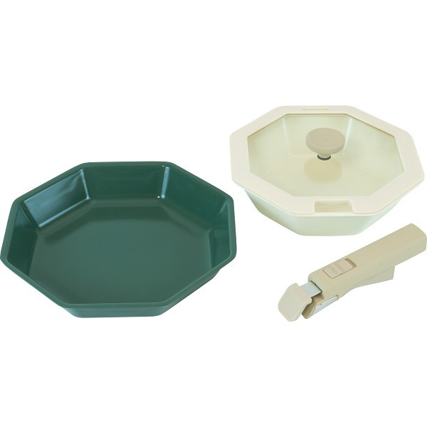 御祝.お返し,引出物,記念品は:オクティナ　ＩＨ対応着脱ハンドルセラミック八角パン２点セット MB-3912