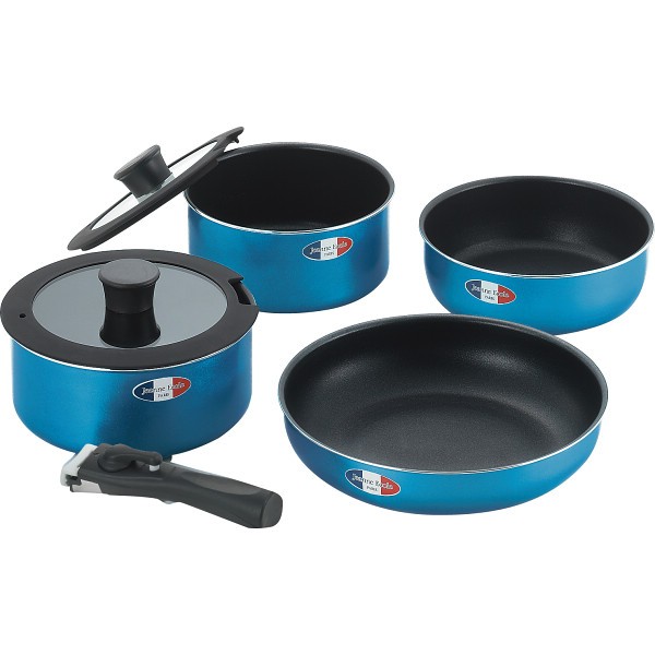 御祝.お返し,引出物,記念品は:ジャンヌ・エコール　着脱ハンドル鍋４点セット JE-123R