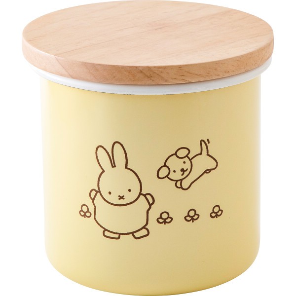 御祝.お返し,引出物,記念品は:富士ホーロー　ミッフィーパステル　キャニスター（９ｃｍ） イエロー MFP-9CN.Y