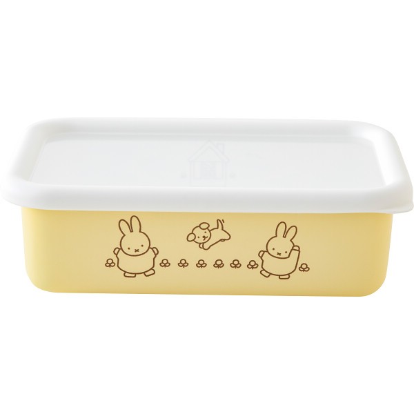 御祝.お返し,引出物,記念品は:富士ホーロー　ミッフィーパステル　浅型角容器Ｍ イエロー MFP-M.Y