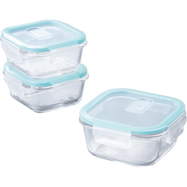 御祝.お返し,引出物,記念品は:マジクック　耐熱ガラス容器角型３点セット　小 1747232